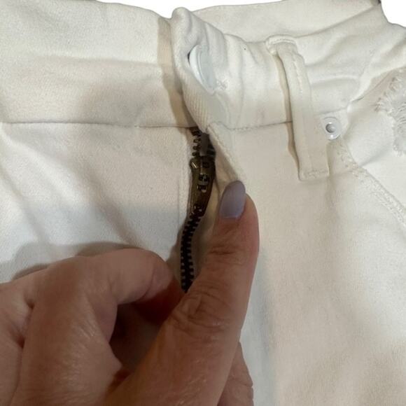 Good American White Destroyed High Rise Skinny Ankle Denim Jeans Women Sz 6/28 - Picture 6 of 8